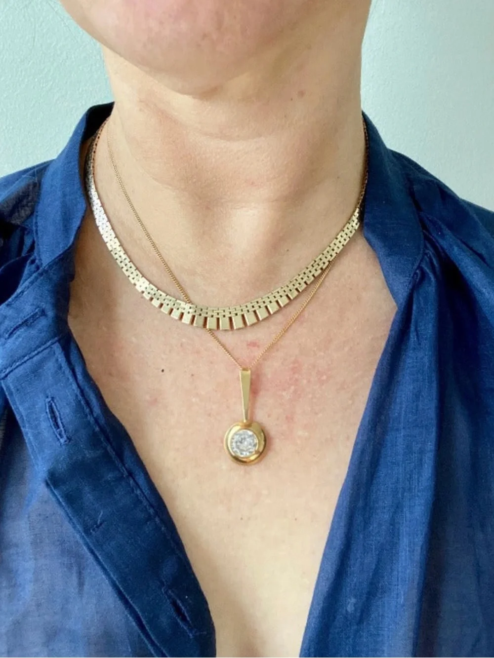 Danish vintage, 14K gold, 16.5 inch length necklace, a substantial 30 grams!